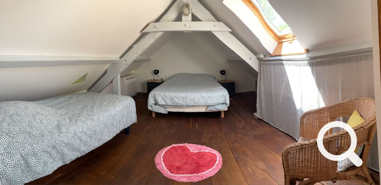 La chambre d'enfants ou d'amis de la maison de vacances avec 1 lit double et lit d'une personne